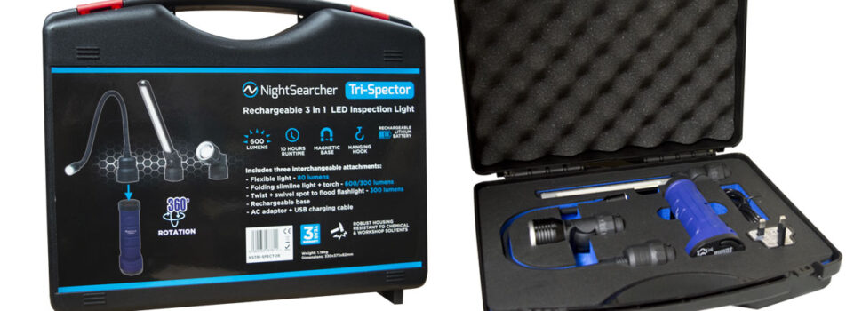NightSearcher Tri-Spector 3 in 1 Rechargeable LED Inspection Light Kit