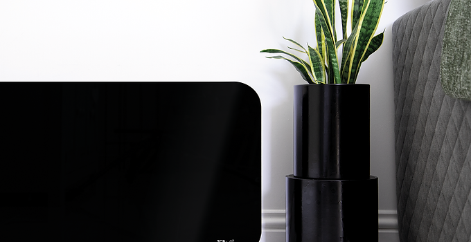 TCP Smart Panel Heater Glass Black 200W
