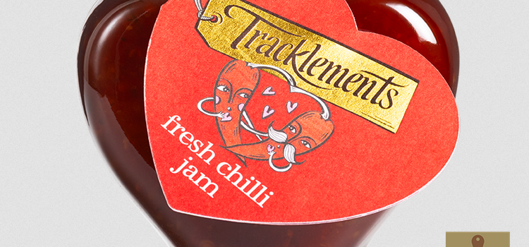 Tracklements Heart-Shaped Fresh Chilli Jam Jar
